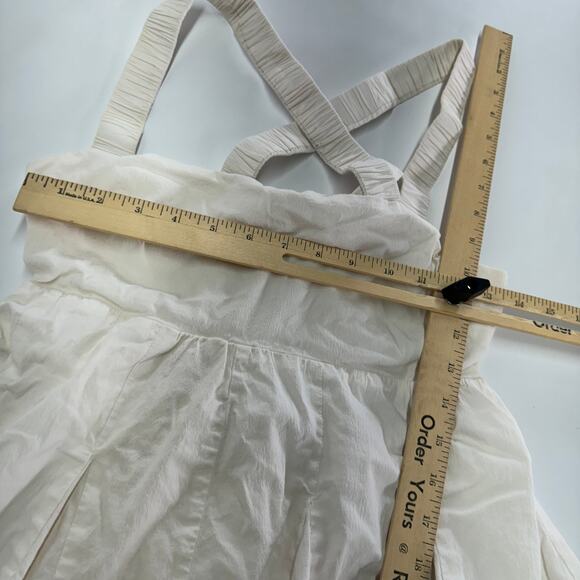 Louna‎ Romper Womens Medium White Tie Back Criss Cross Cotton Blend - Picture 8 of 16